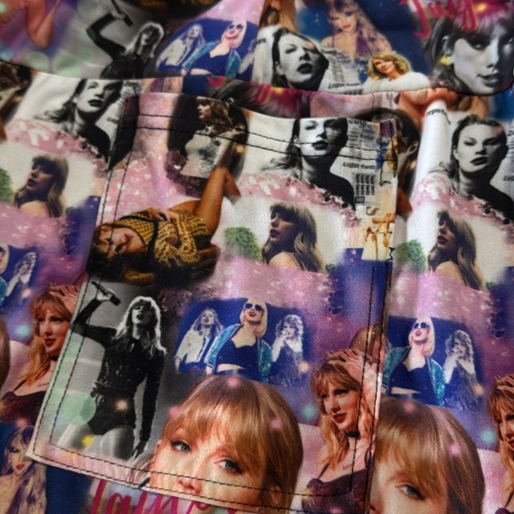 Amelia Rose Swiftie Colorful Cropped Taylor Swift Print Leggings - Picture 5 of 9
